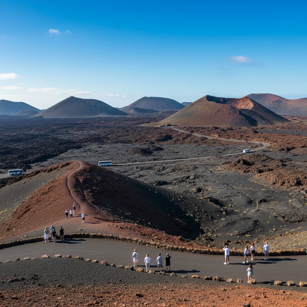 Parc national de Timanfaya à Lanzarote en été, îles Canaries